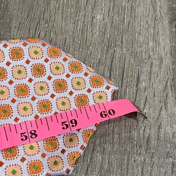 Ermenegildo Zegna Tie Made in Italy 100% Silk Pastel Geometric Sunburst EUC - Picture 12 of 13